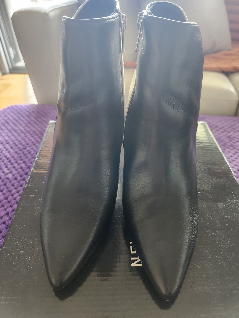 New York & Company Black Pointed Toe Ankle Booties